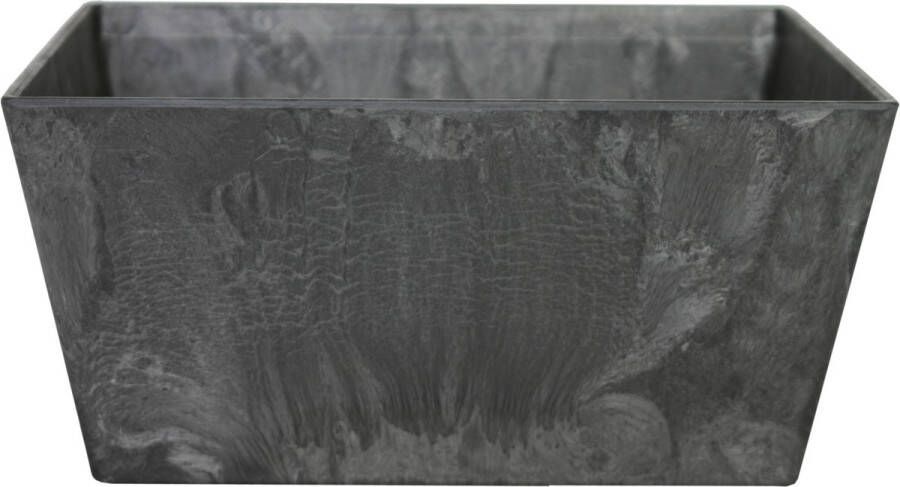 Ter Steege Bloempot plantenpot balkonbak gerecycled kunststof steenpoeder zwart dia 30 cm en hoogte 14 cm Binnen en buiten gebruik