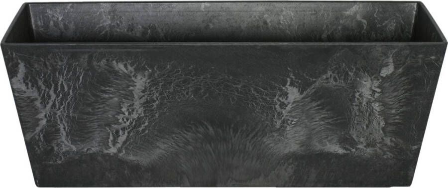 Ter Steege Bloempot plantenpot balkonbak gerecycled kunststof steenpoeder zwart dia 55 x 17 cm en hoogte 17 cm Binnen en buiten gebruik