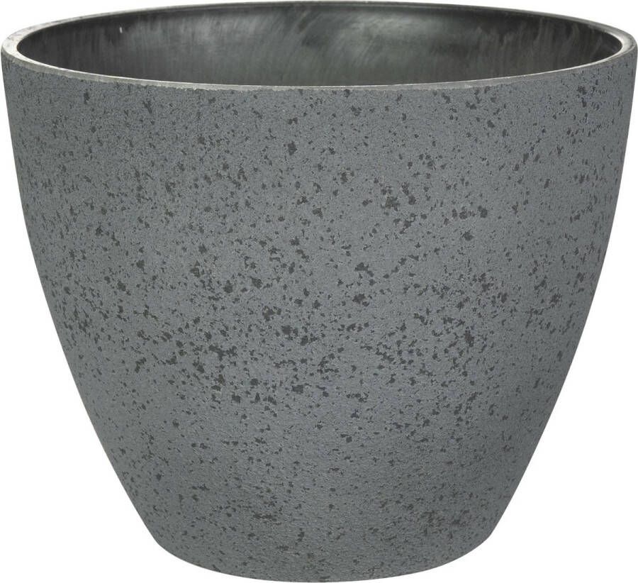 Ter Steege Bloempot plantenpot buiten binnen antraciet D13 H12 cm kunststof steenmix