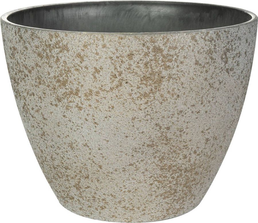 Ter Steege Bloempot plantenpot buiten binnen beige goud D36 H27 cm kunststof steenmix