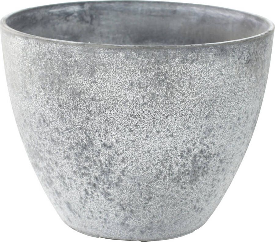 Ter Steege Bloempot plantenpot gerecycled kunststof steenpoeder betongrijs dia 22 cm en hoogte 17 cm Binnen en buiten