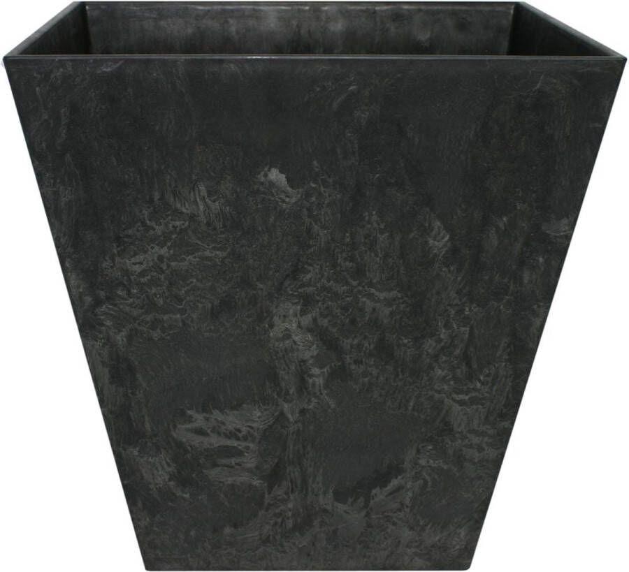Ter Steege Bloempot plantenpot gerecycled kunststof steenpoeder zwart dia 35 cm en hoogte 35 cm Binnen en buiten gebruik