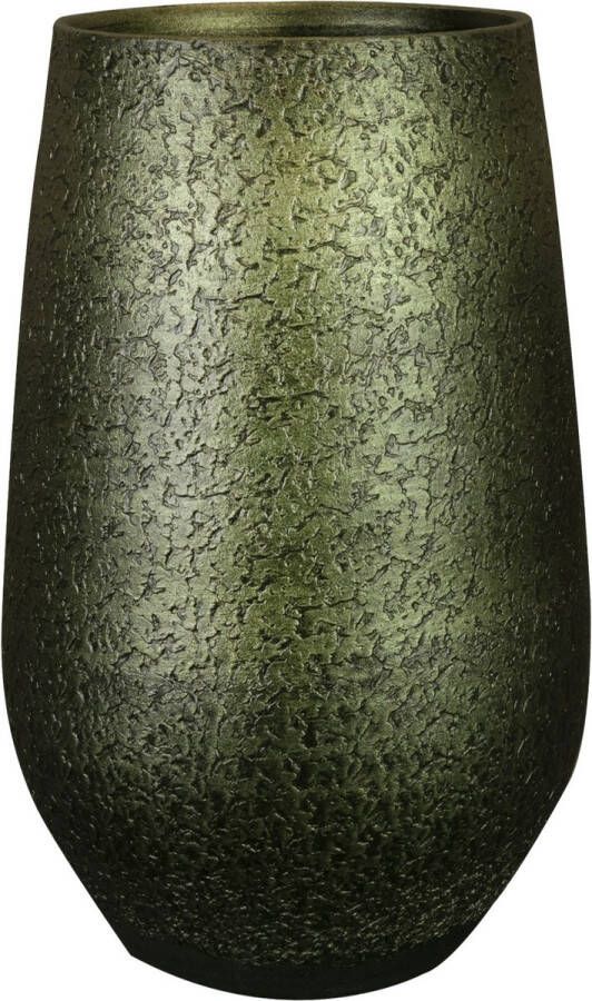 Ter Steege Bloempot plantenpot hoog binnen groen goud D23 H36 cm keramiek