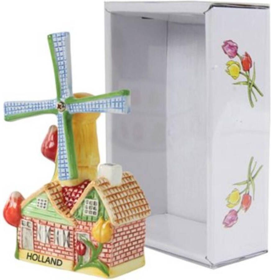 Ter Steege : Holland Molen Decoratief Figuur Kleur Tulpen Souvenir Porselein