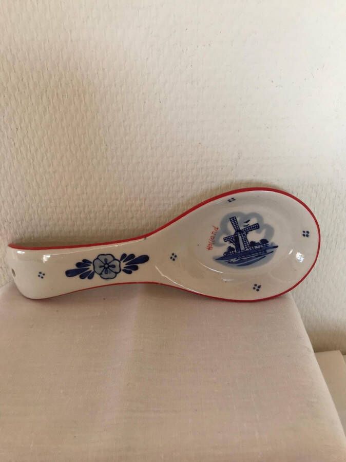 Ter Steege Lepel XL rood handgeschilderd Delfts blauw kado