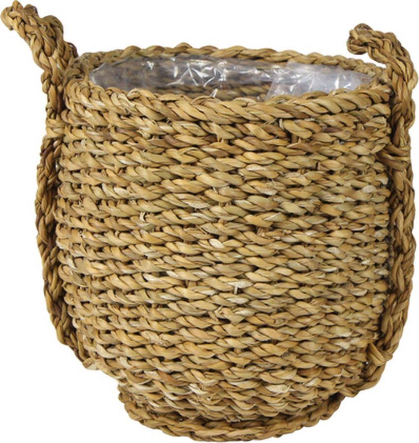Ter Steege Plantenmand Zeegras Naturel-Beige D 17 cm H 17 cm Voordeelaanbod Per 2 Stuks