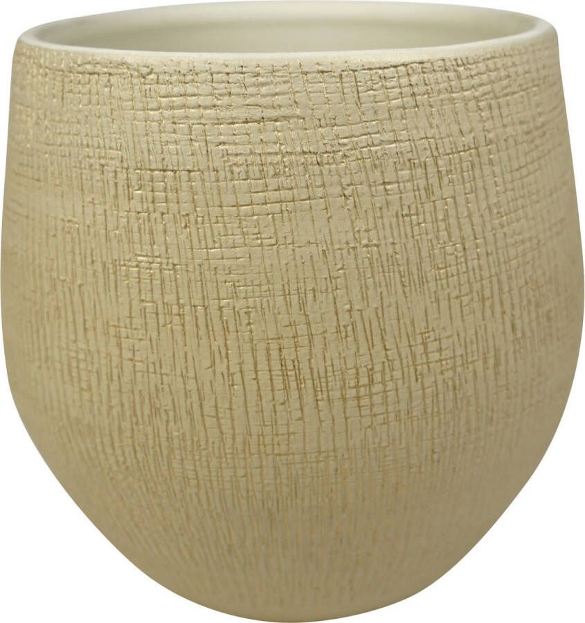 Ter Steege Plantenpot bloempot in een strakke Modern design look zand beige Dia 31 cm en Hoogte 28 cm