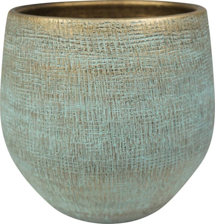 Ter Steege Plantenpot bloempot In Een Strakke Modern Design Look Shiny Blauw Dia 36 Cm En Hoogte 32 Cm Plantenpotten