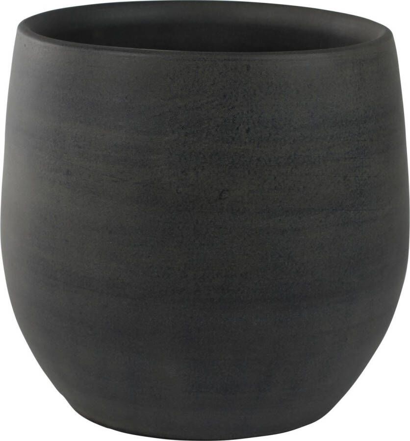 Merkloos Sans marque Plantenpot bloempot in een strakke Modern design look grafiet Dia 31 cm en Hoogte 28 cm