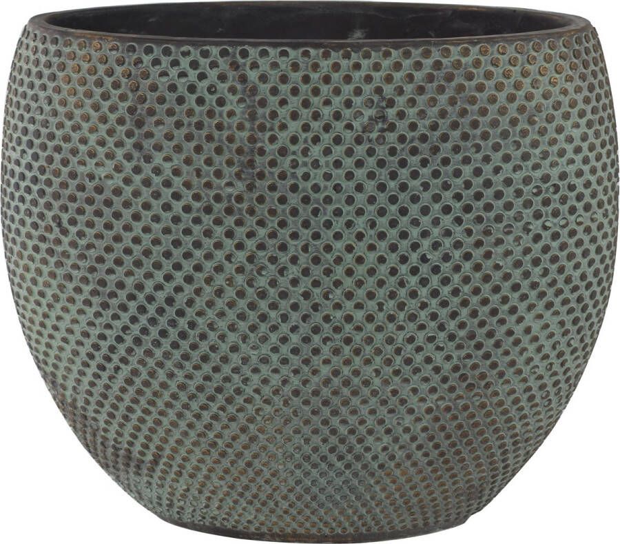 Merkloos Sans marque Plantenwinkel Planter fay blue gold bloempot binnen 36 cm ovaal