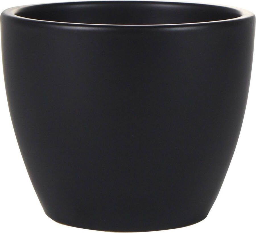 Steege Plantenpot bloempot In Een Strakke Scandinavische Look Zwart Dia 15 Cm En Hoogte 12 Cm Plantenpotten