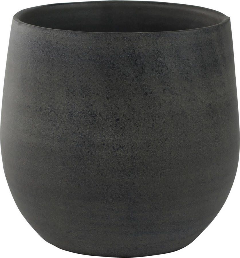 Steege Plantenpot bloempot In Een Strakke Modern Design Look Grafiet Dia 18 Cm En Hoogte 16 Cm Plantenpotten