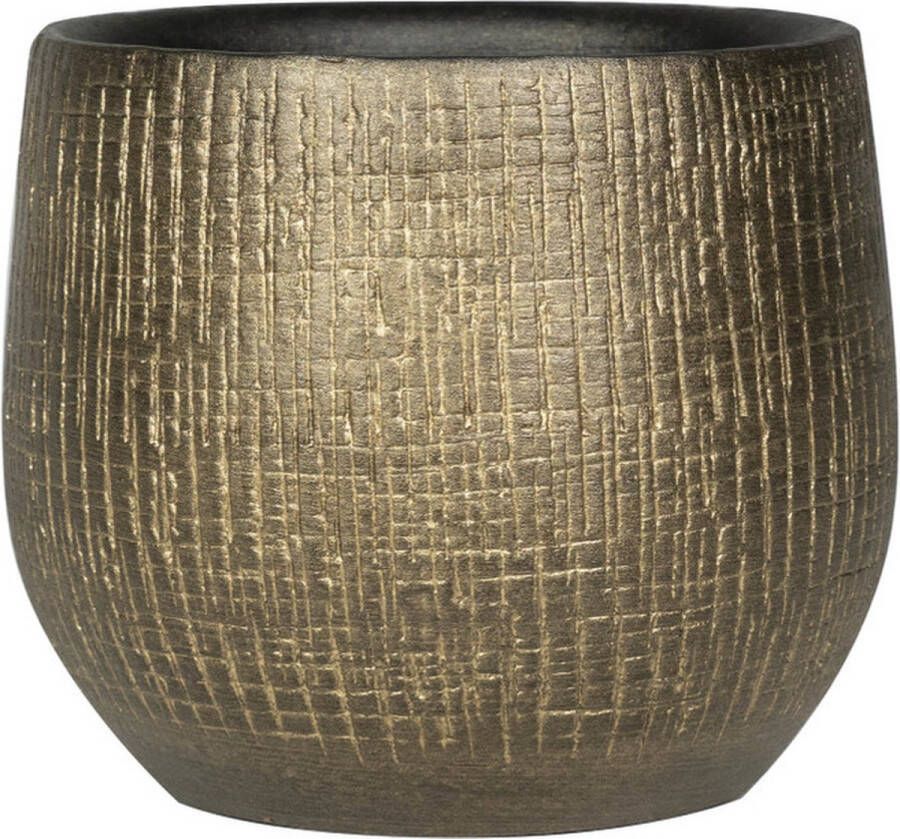 Steege Plantenpot bloempot In Een Strakke Modern Design Look Metaal Goud Dia 15 Cm En Hoogte 13 Cm Plantenpotten