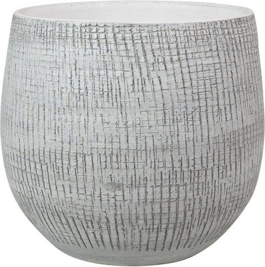 Steege Plantenpot bloempot In Een Strakke Modern Design Look Wit zwart Dia 22 Cm En Hoogte 20 Cm Plantenpotten