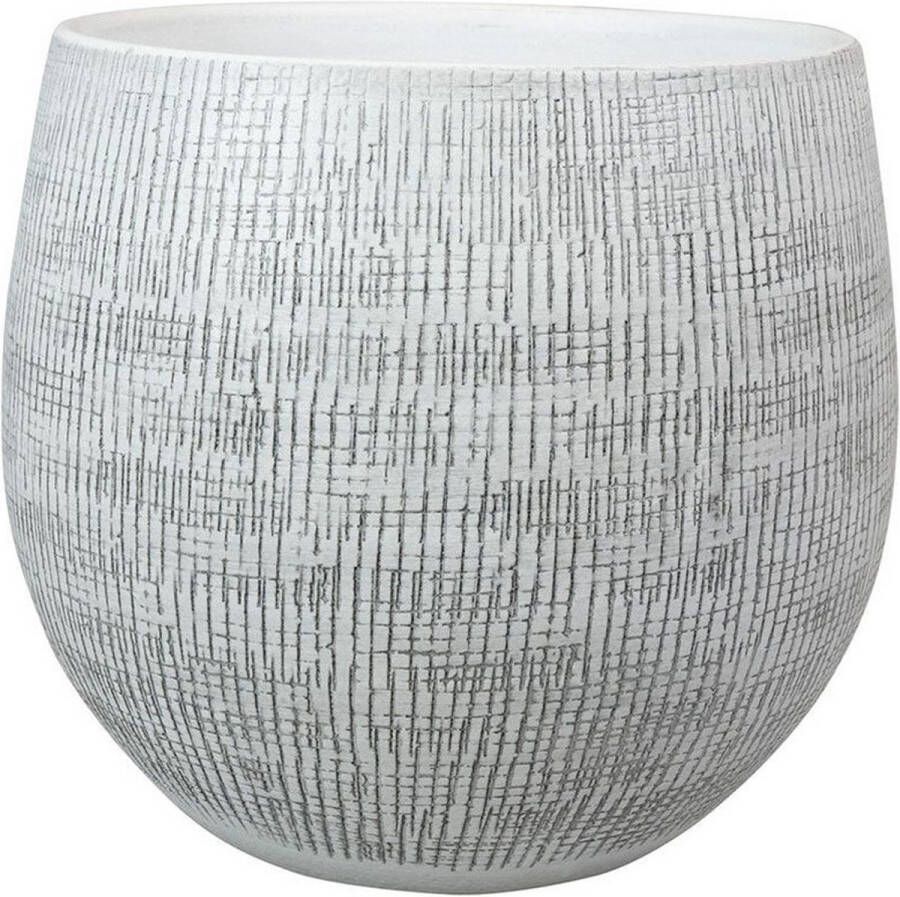 Steege Plantenpot bloempot In Een Strakke Modern Design Look Wit zwart Dia 26 Cm En Hoogte 25.5 Cm Plantenpotten