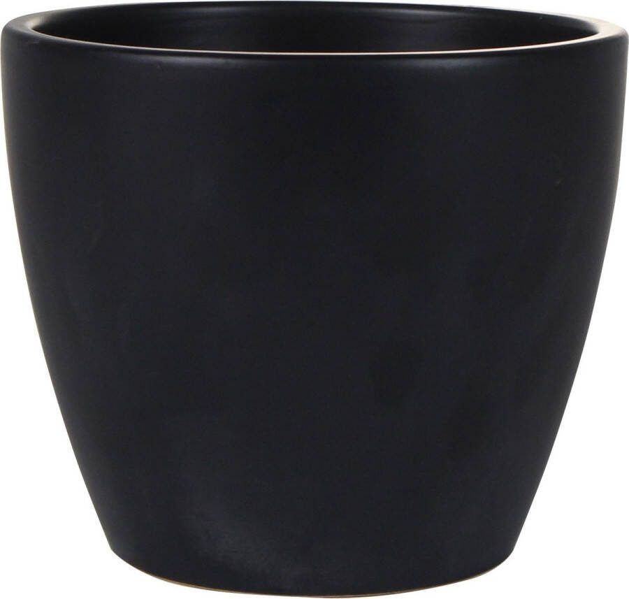 Steege Plantenpot bloempot In Een Strakke Scandinavische Look Zwart Dia 18 Cm En Hoogte 16 Cm Plantenpotten