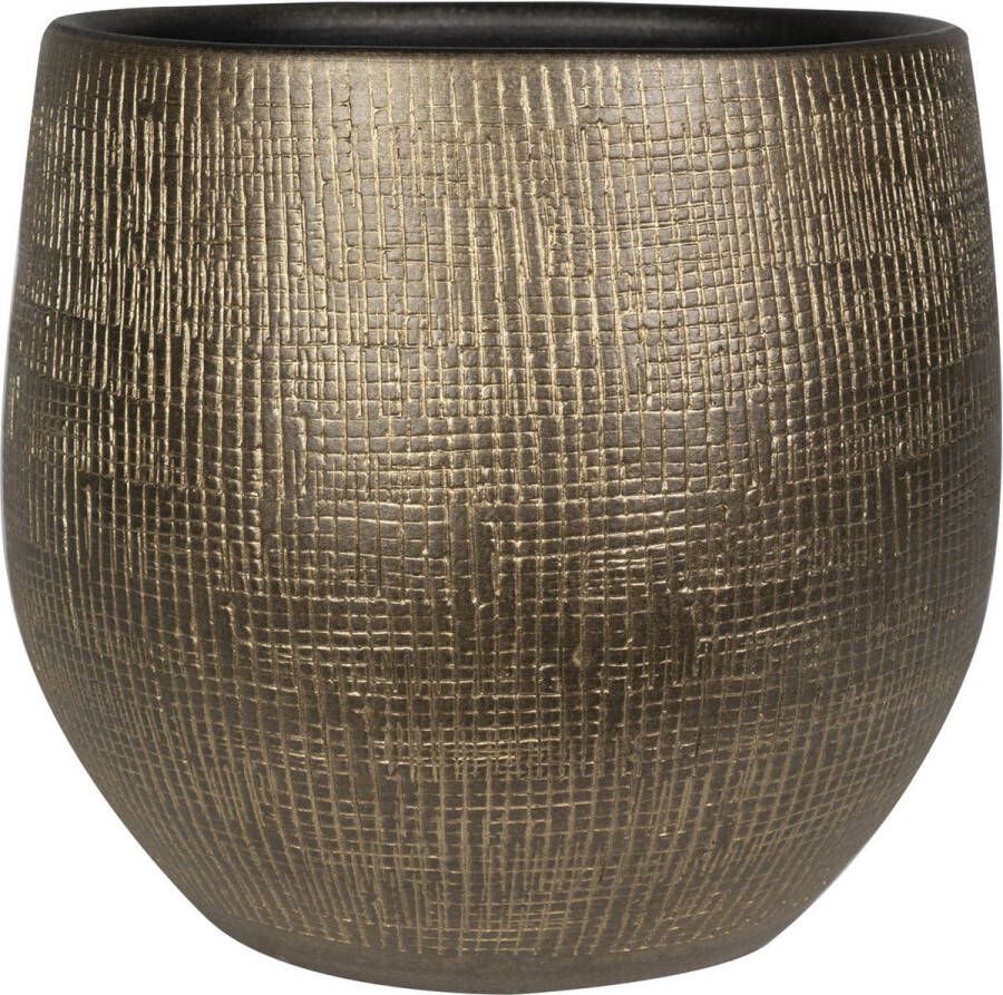 Steege Plantenpot bloempot Keramiek Metal Goud 27 X 28 Cm Plantenpotten