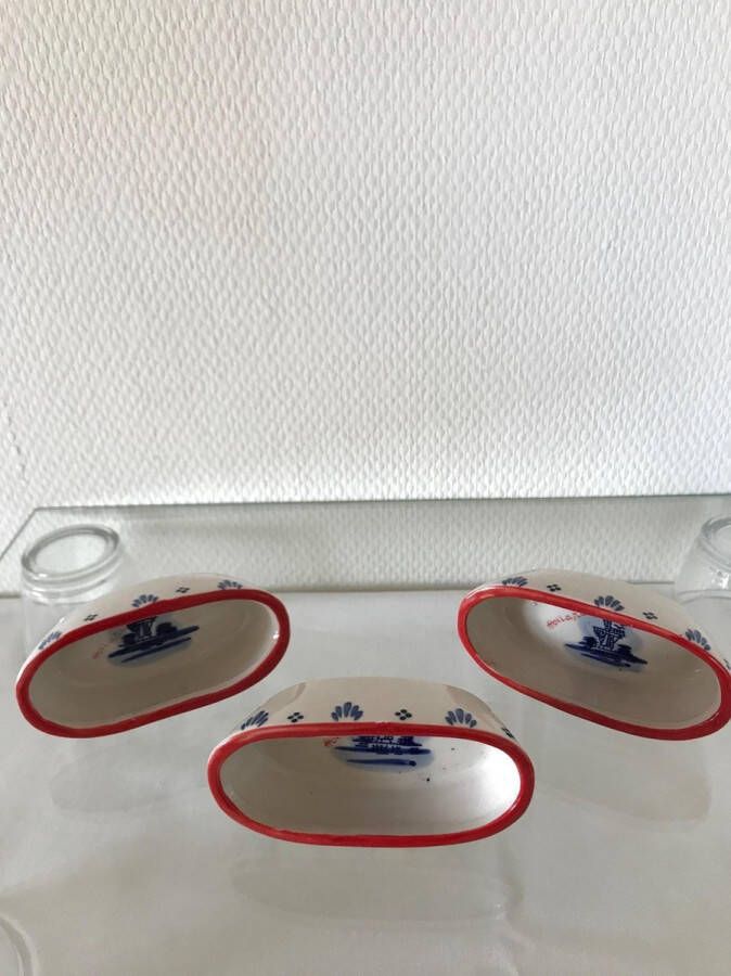 Ter Steege schaaltje tapasbowl ovaal handpainted blue drie stuks
