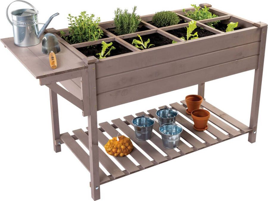 TERRA GARDEN Kweekbak op Poten Moestuinbak op Poten Kweektafel Plantentafel Moestuin Tafel 110x58x76