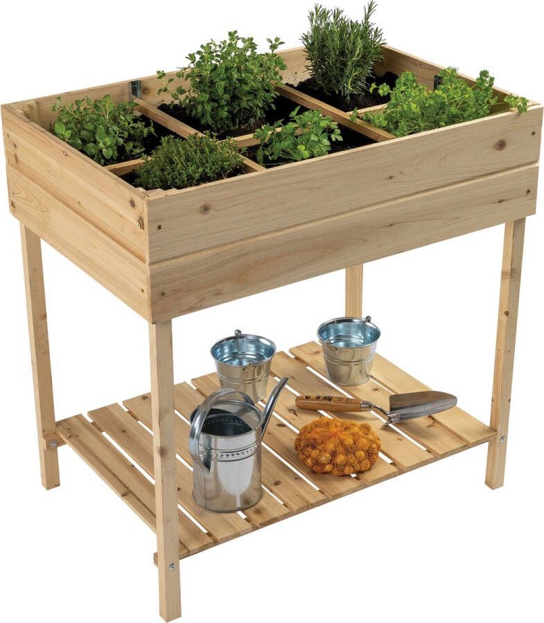 TERRA GARDEN Kweekbak op Poten Moestuinbak op Poten Kweektafel Plantentafel Moestuin Tafel 80x55x81 cm