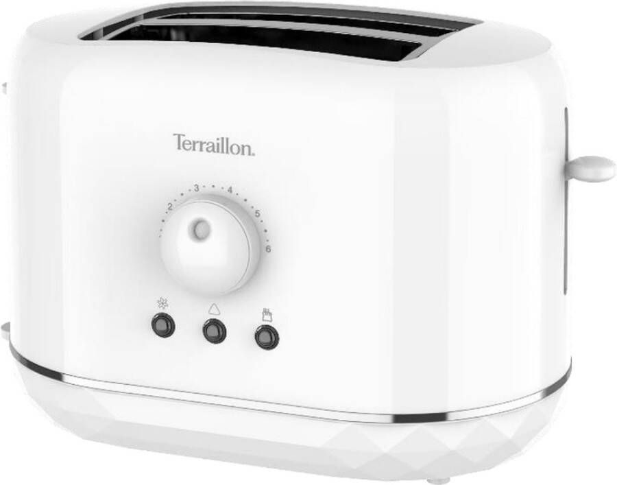 Terraillon Broodrooster 15352 Diamant Wit 2 sleuven 13 cm 6 vermogensniveaus Verwarmt gebak