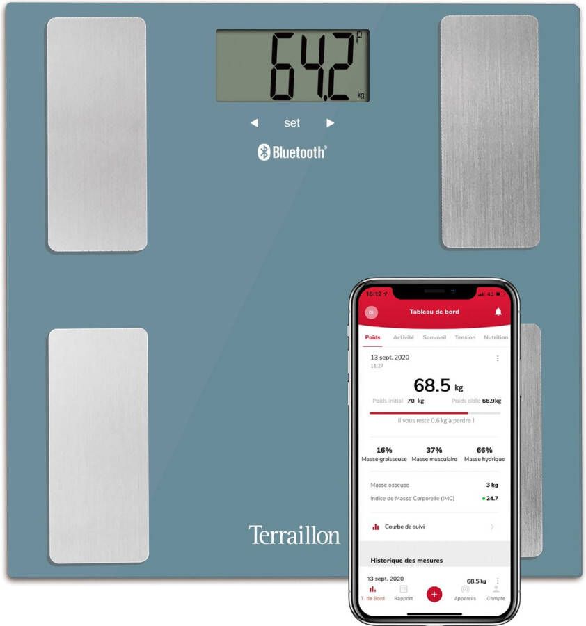 Terraillon Smart Connect Blue Bluetooth lichaamsanalyse weegschaal