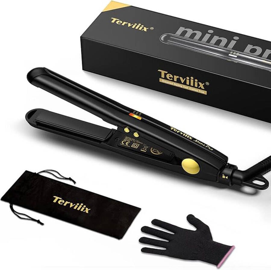 Terviiix Mini Stijltang Voor Kort Haar – Baard Stijltang – Display – Stijltang Mini Kleine Stijltang Dunne Stijltang Zwevende Titanium Platen