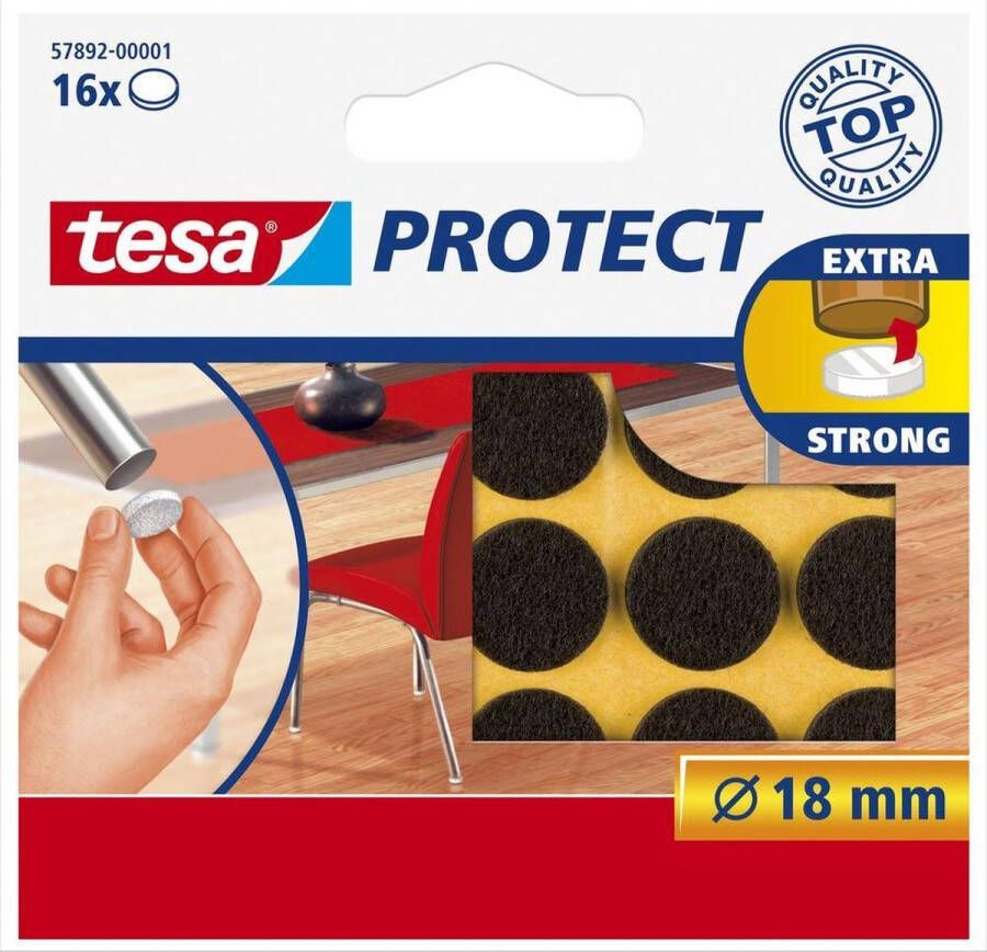 Tesa Beschermvilt Antikras 57892 18mm Rond Bruin