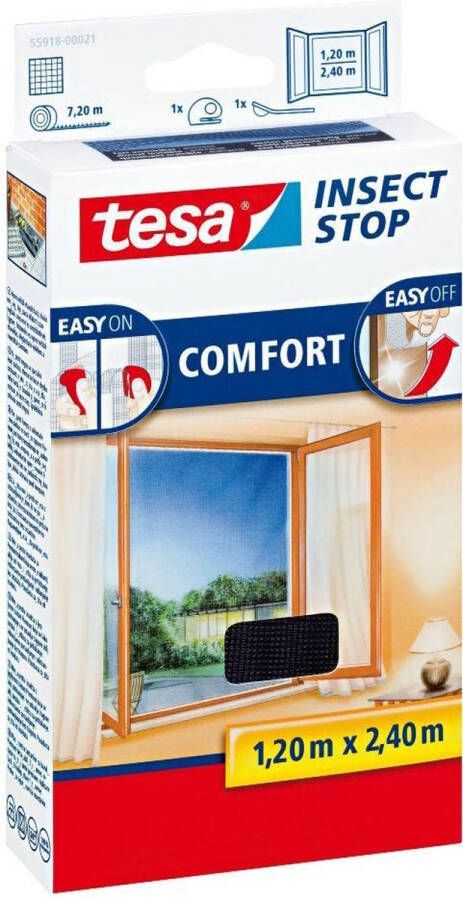Tesa 55918 Comfort Raamhor 120x240 cm Zwart