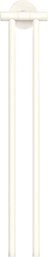 Tesa MOON WHITE Handdoekrek 2-armig mat wit voor Badkamer en Wc voor Badkamers in Industriële en Moderne Stijl Zonder Boren Zelfklevend 84 mm x 50 mm x 456 mm