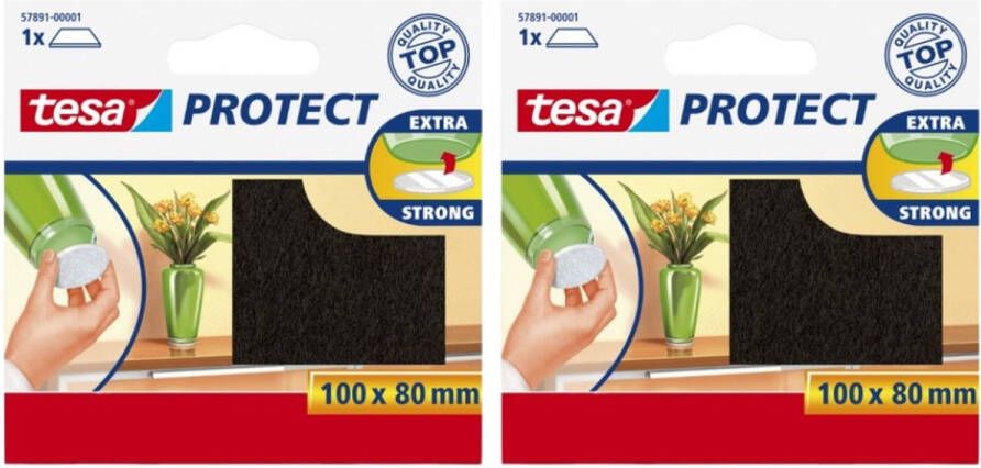 Tesa protect vilt bruin zelfklevend beschermend 100 x 80 mm 2 stuks
