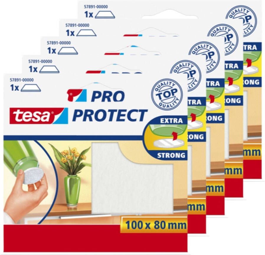 Tesa protect vilt wit zelfklevend beschermend 100 x 80 mm 5 stuks