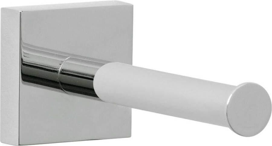 Tesa Reserverolhouder ekkro verchroomd hoekig design zonder te boren incl. kleefstrips