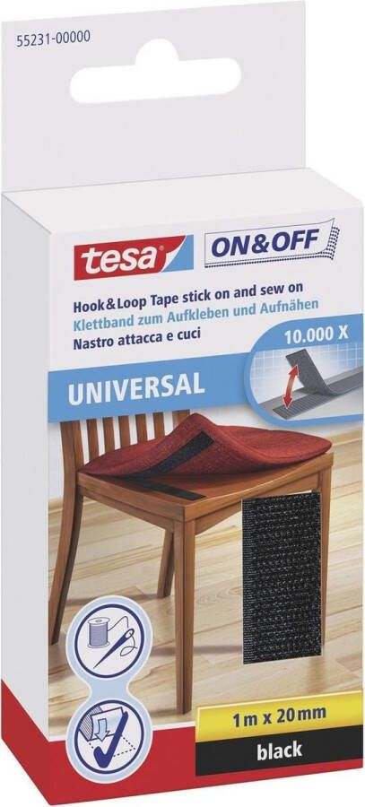 Tesa -Velcro Klittenband 55231-ZW 20 x 1000 mm Zwart