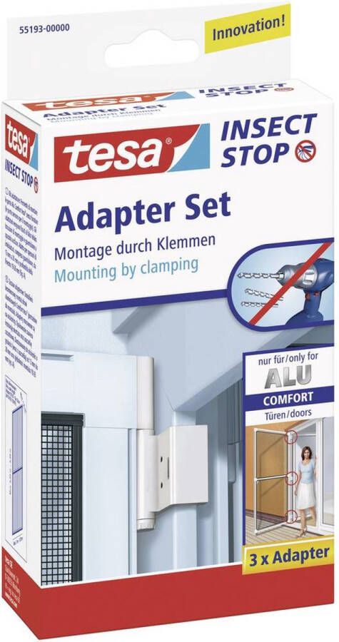 Tesa Vliegenhor-Adapterset Adapter Alu Comfort 55193-00 Geschikt Voor Merk Vliegenhor 3 Stuks