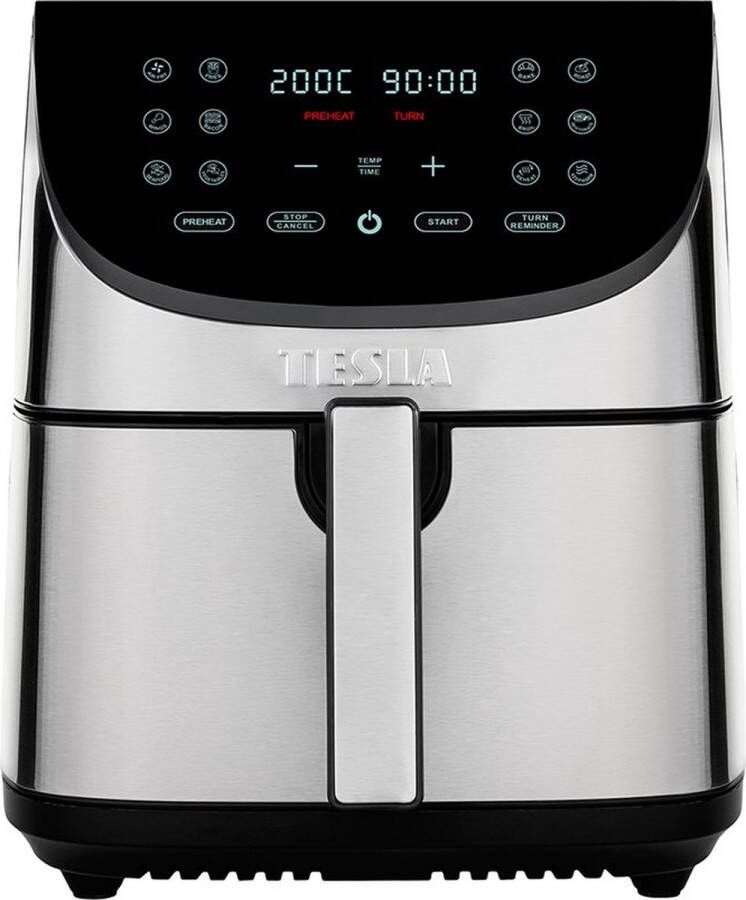 Tesla AIRCKQ70XXLBLK friteuse 8 l 1700 W Heteluchtfriteuse Zwart Roestvrijstaal