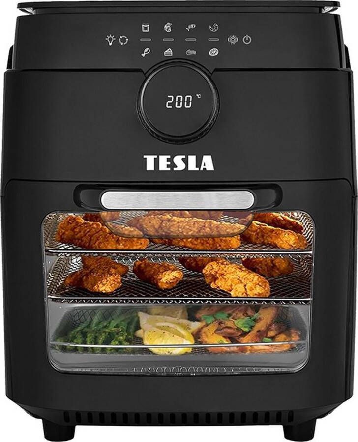 TESLA Electronics AIRCKQG800WF friteuse Enkel 12 l Vrijstaand 1800 W Heteluchtfriteuse Zwart