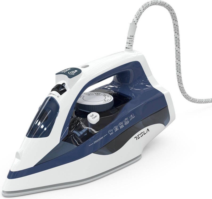 Tesla IR301R Stoomstrijkijzer 2600Watt 400ML Watercapaciteit Blauw Wit