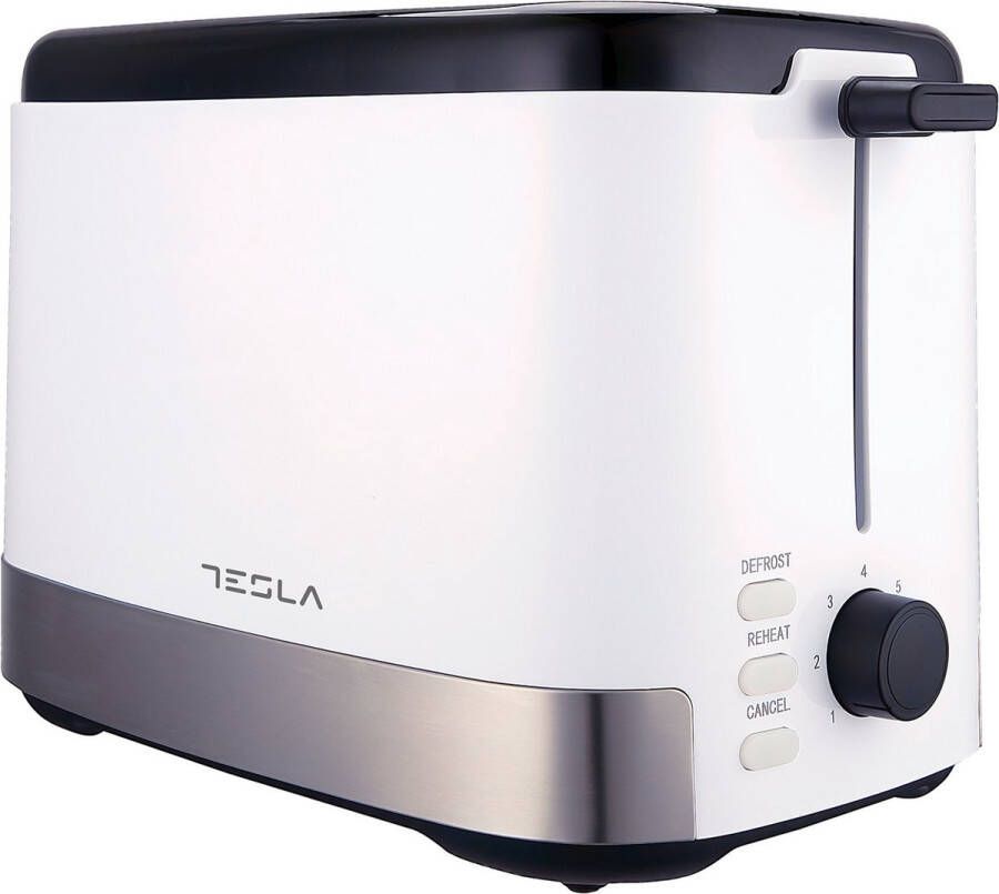 Tesla TS300BWX Broodrooster 800W Ontdooien & Roosteren Toaster Wit