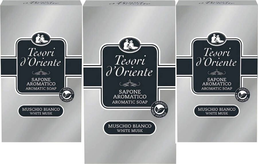 Tesori d Oriente Tesori d'Oriente Muskus Zeep 3x125g Luxe Zeep Bar Handzeep Met Witte Muskus