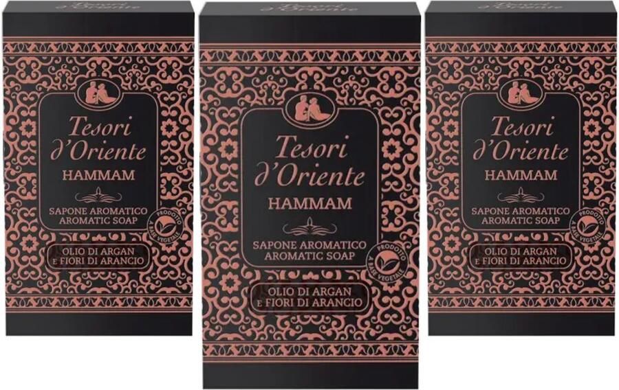 Tesori d Oriente Tesori d'Oriente Hammam Zeep 3x125g Luxe Zeep Bar Handzeep Met Argan Olie en Oranjebloesem Extract