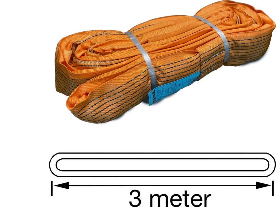 TETRA Tools TETRA Hijsband Werklast 10 Ton Lengte 3 Meter Hijsbanden Heffen Hijsen