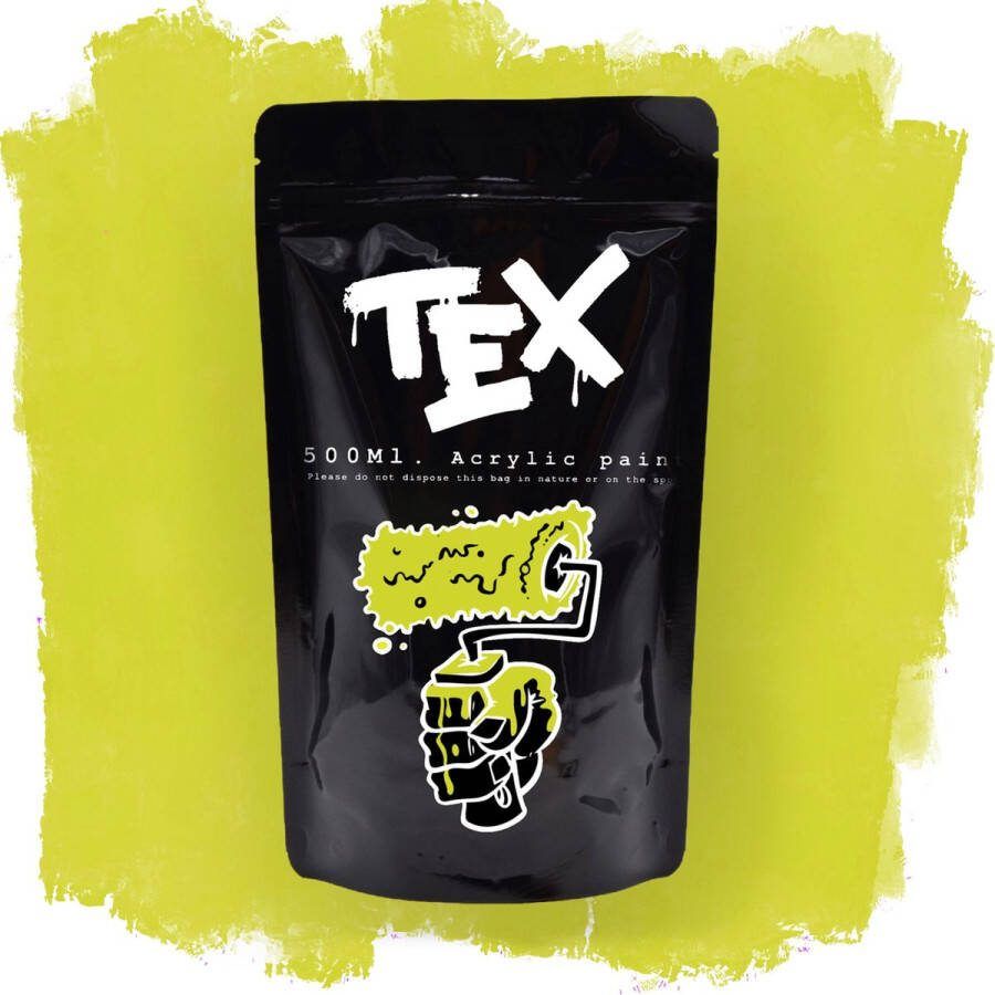 Tex Paint Acrylverf in zak 500 ml Bamski pandan yellow Gele verf