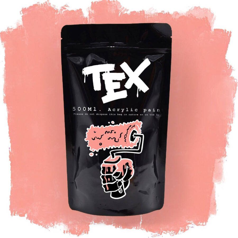 Tex Paint Acrylverf in zak 500 ml Heksroze Roze verf