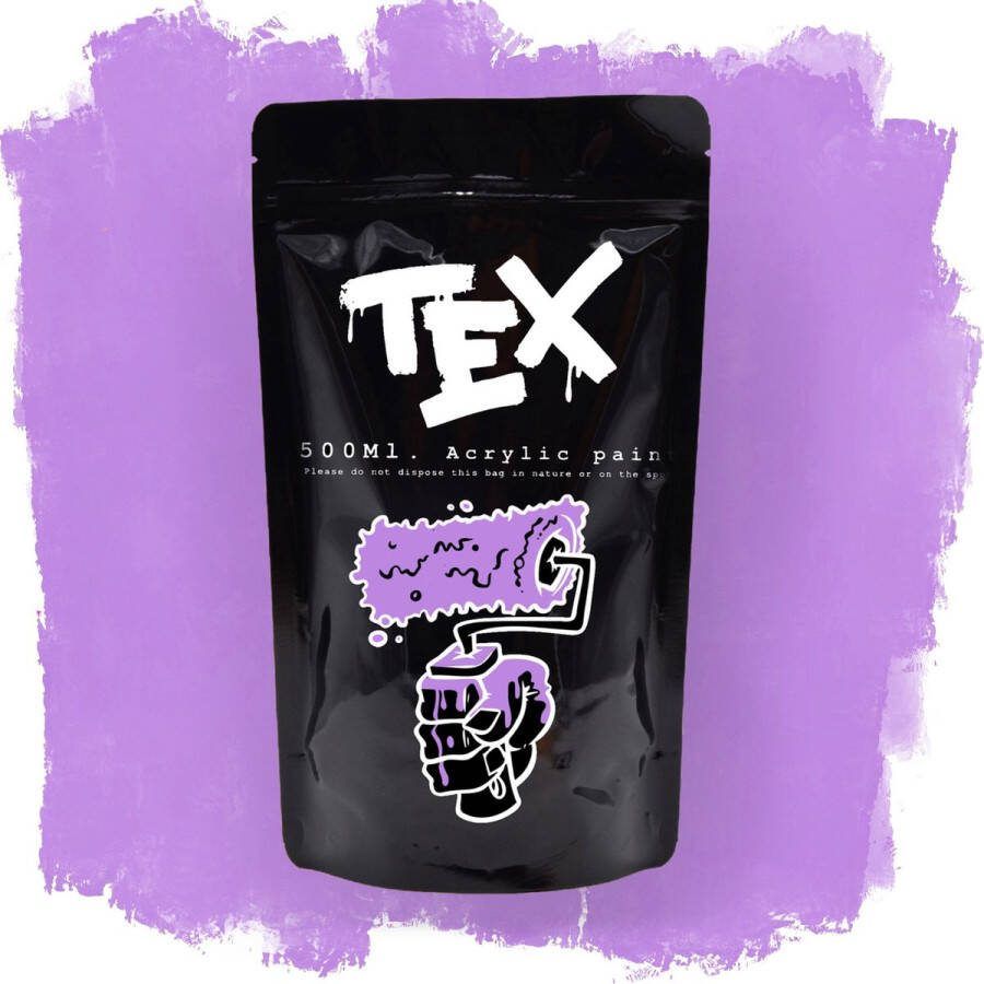Tex Paint Acrylverf in zak 500 ml Pimpin purple Bulk Paarse verf