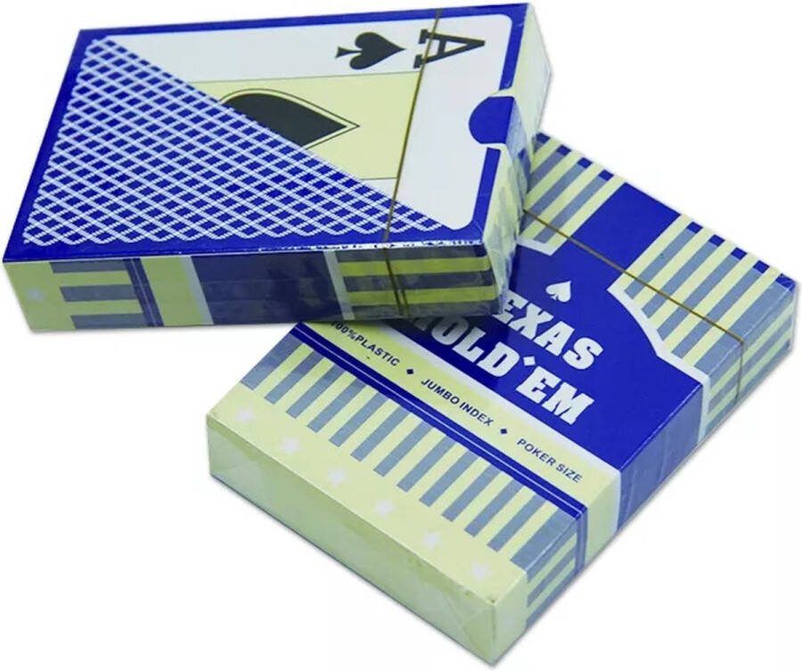 Texas Hold'em Professionele 100% plastic Pokerkaarten | 100% waterdicht | speelkaarten | kaartspel | poker | officiële afmetingen van pokerkaarten | Blauw