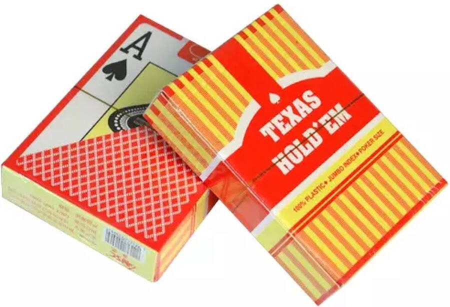 Texas Hold'em Professionele 100% plastic Pokerkaarten | 100% waterdicht | speelkaarten | kaartspel | poker | officiële afmetingen van pokerkaarten | Rood