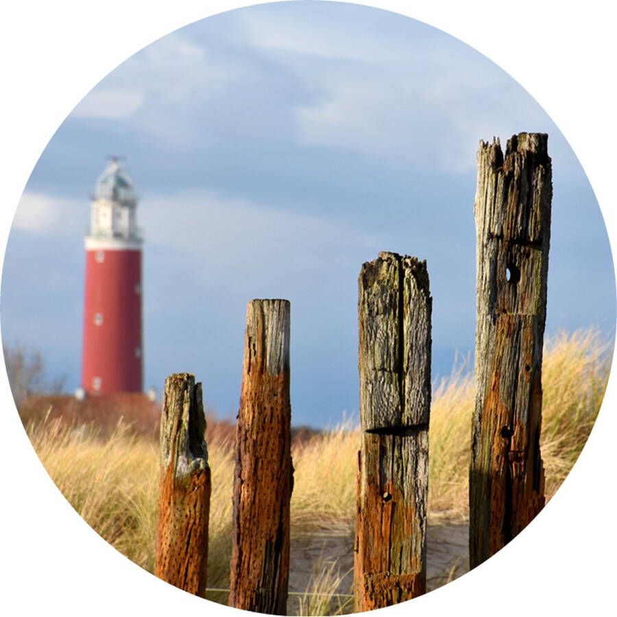 Texelphotos.nl Muurcirkel -Texel Vuurtoren Wanddecoratie rond Wandcirkel Muurcirkel Duinen Strand Forex – lichtgewicht PVC 60x60 cm Binnen en Buiten