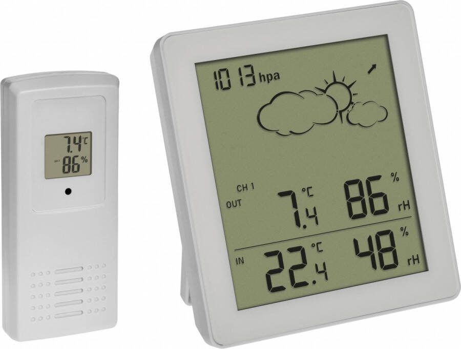 TFA Dostmann Funk-Wetterstation CLEAR 35.1168.02 Draadloos weerstation Verwachting voor 12 tot 24 uur Aantal sensoren m