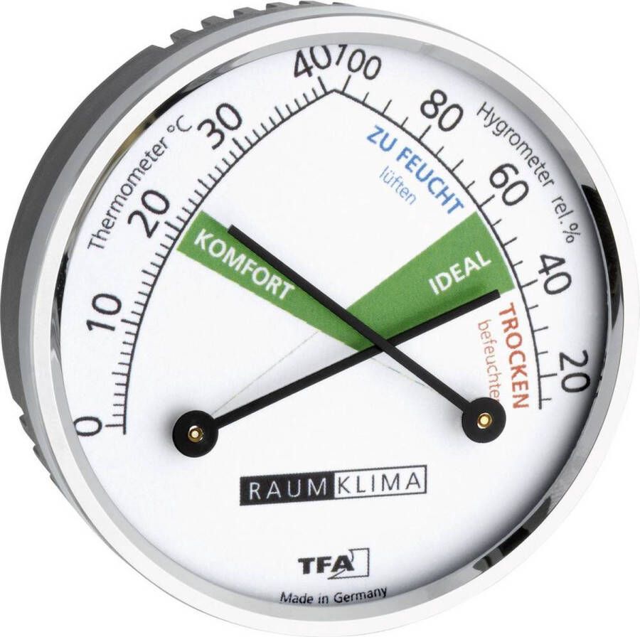 TFA Dostmann TFA Analoge Thermo-Hygrometer met Metalen Ring